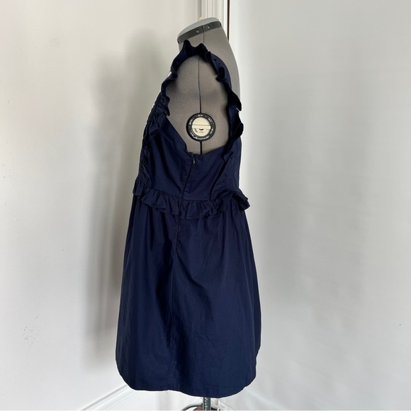 Navy white embroidered flutter sleeveless dress size large Hayden Loss Angeles - Picture 4 of 4